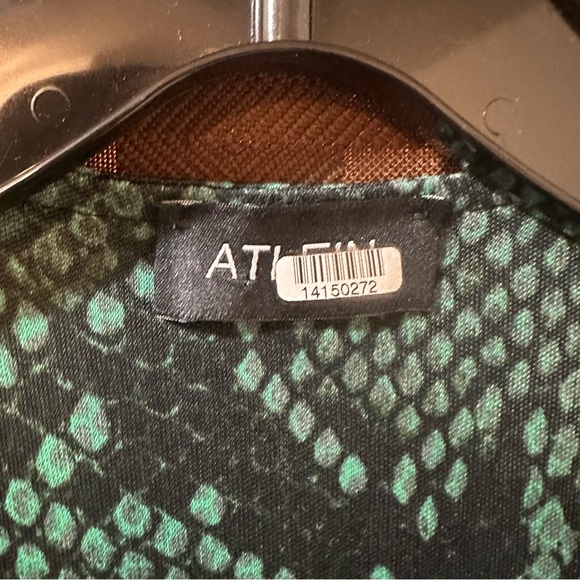 Atlein Green Snake Print Dress reg $875 - Picture 4 of 6